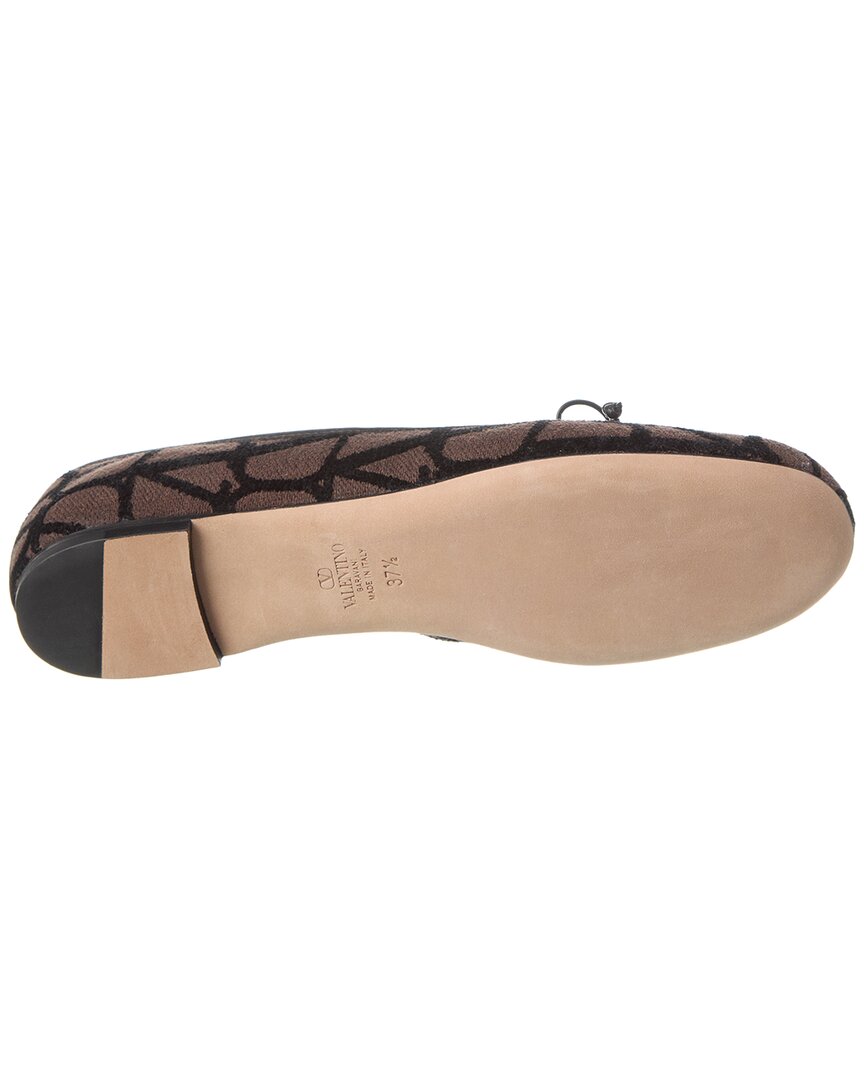 Valentino Toile Iconographe Canvas & Satin Ballerina Flat