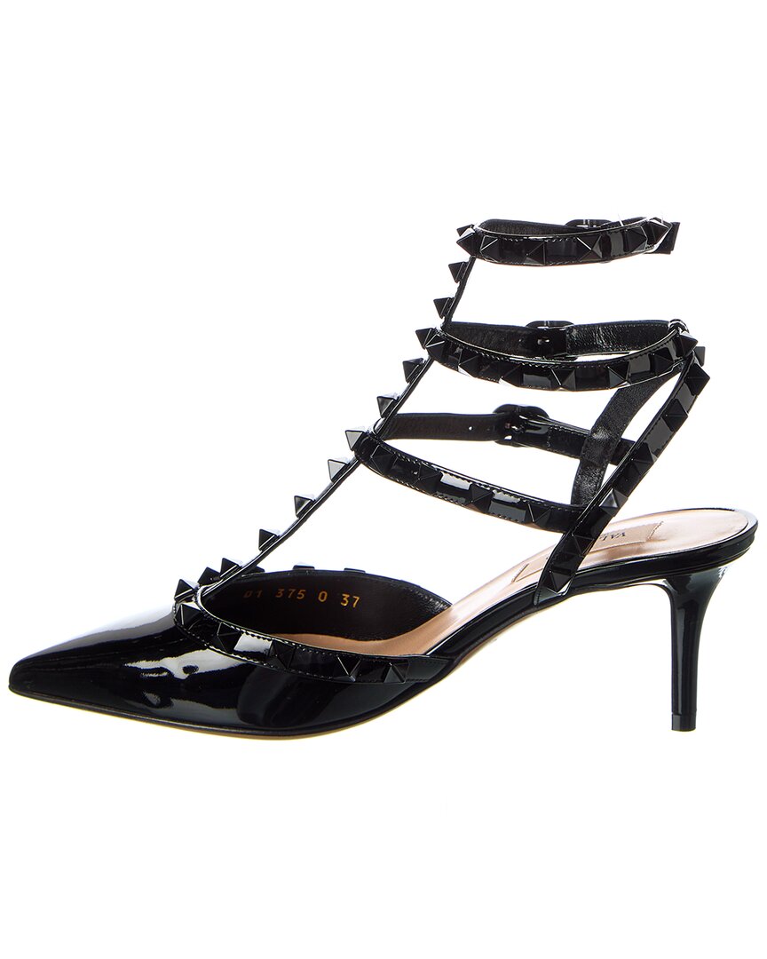 Valentino Rockstud Caged 65 Patent Ankle Strap Pump