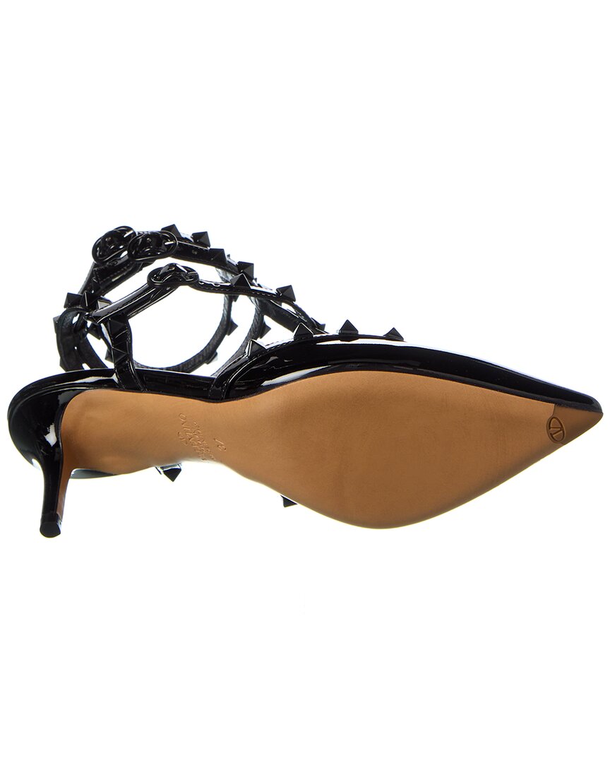 Valentino Rockstud Caged 65 Patent Ankle Strap Pump