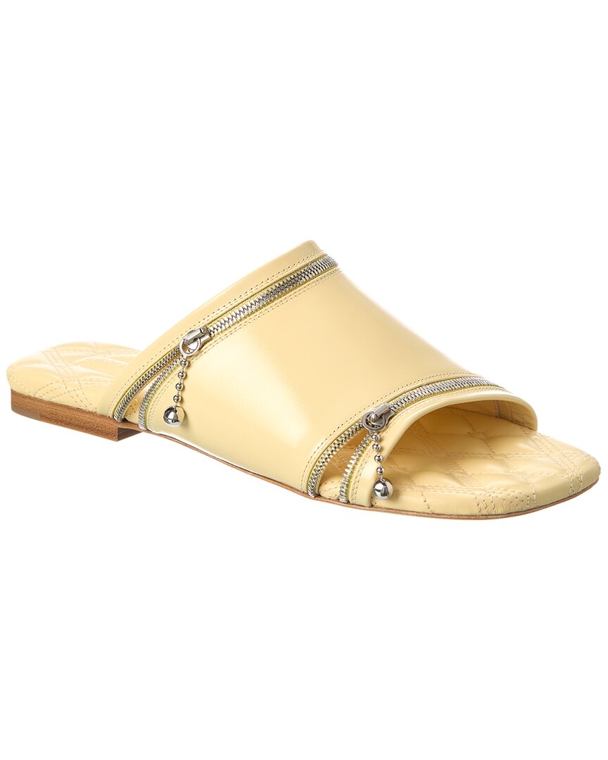 Burberry Peep Leather Sandal Yellow