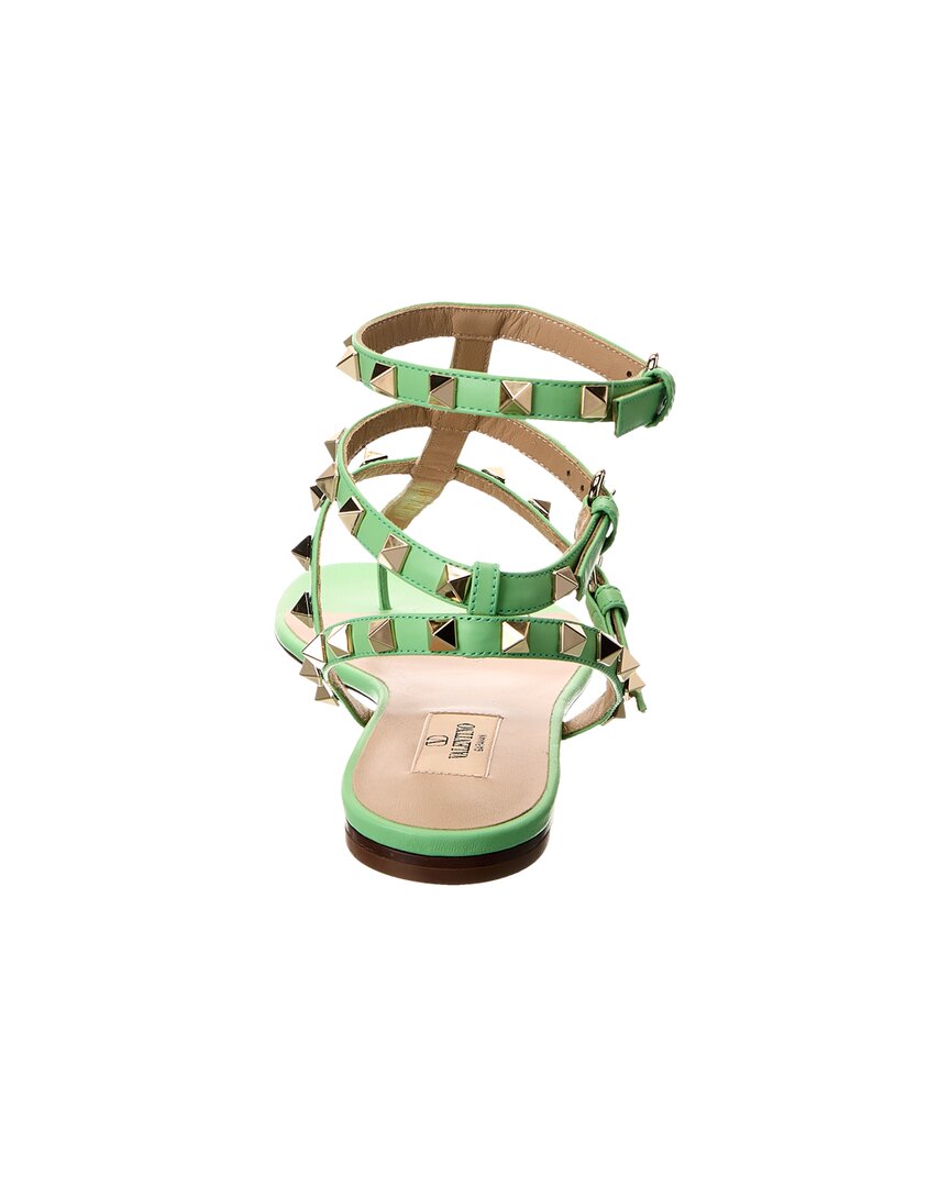 Valentino Rockstud Caged Leather Ankle Strap Sandal