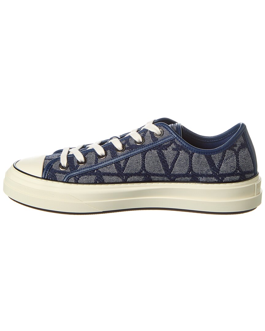 Valentino Vlogo Toile Iconographe Canvas & Leather Sneaker