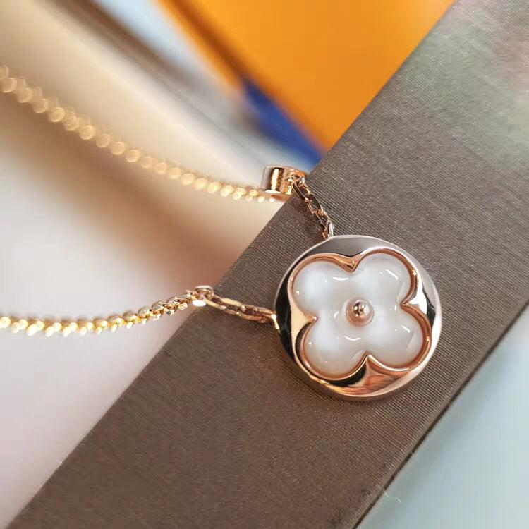 Louis Vuitton SUN MOP PINK GOLD 1 DIAMOND NECKLACE