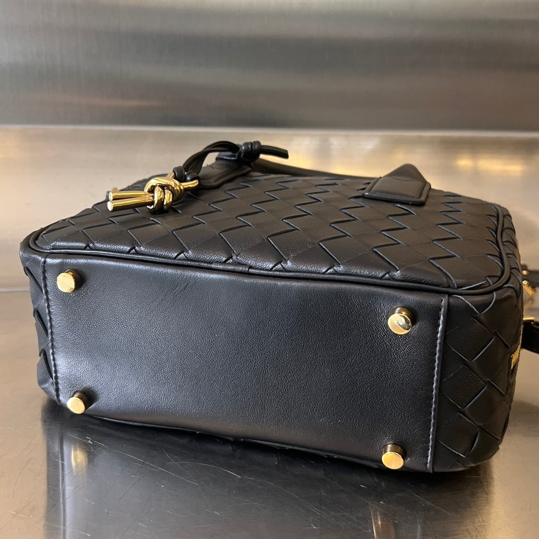 Bottega Veneta BV GETAWAY SMALL 23CM BLACK LAMBSKIN