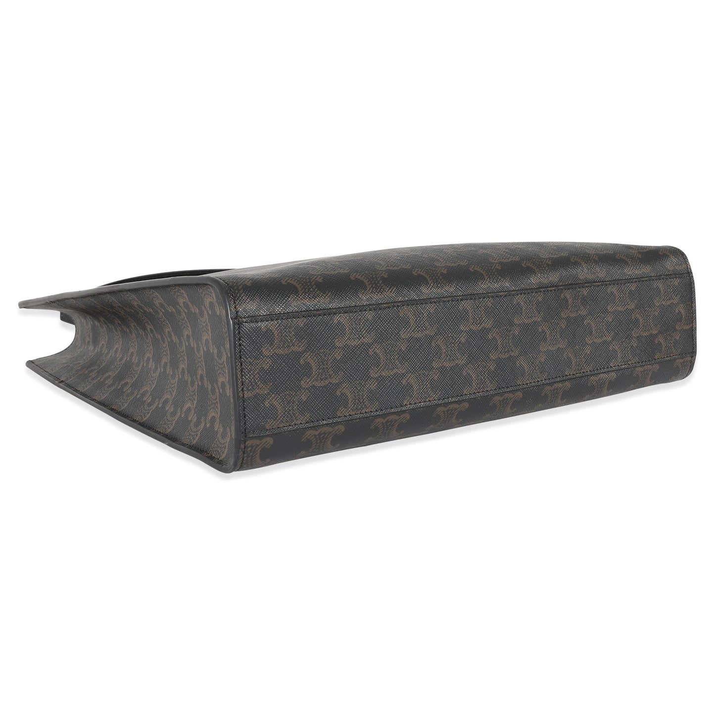 CELINE Black Triomphe Canvas Medium Vertical Cabas Tote