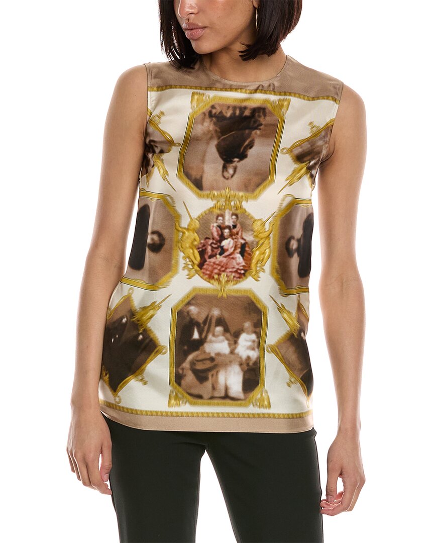 Burberry Montage Silk Top Brown Multi