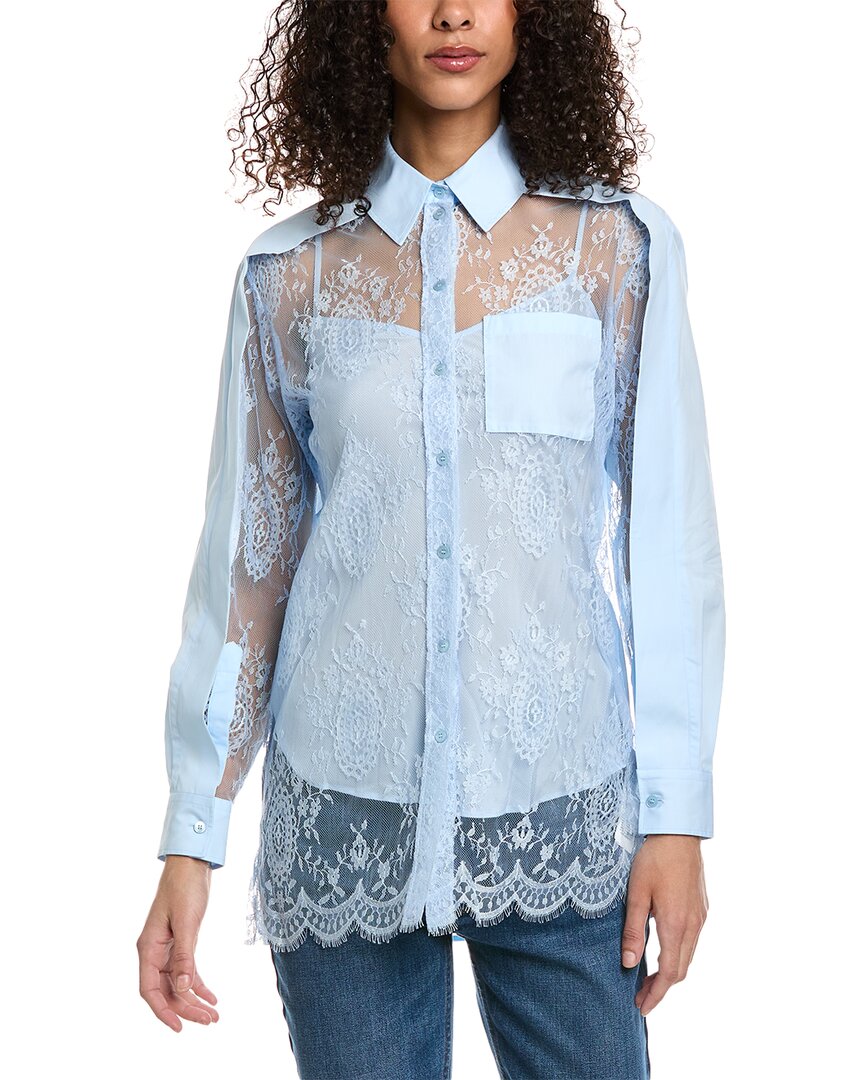 Burberry Lace Panel Shirt Blue