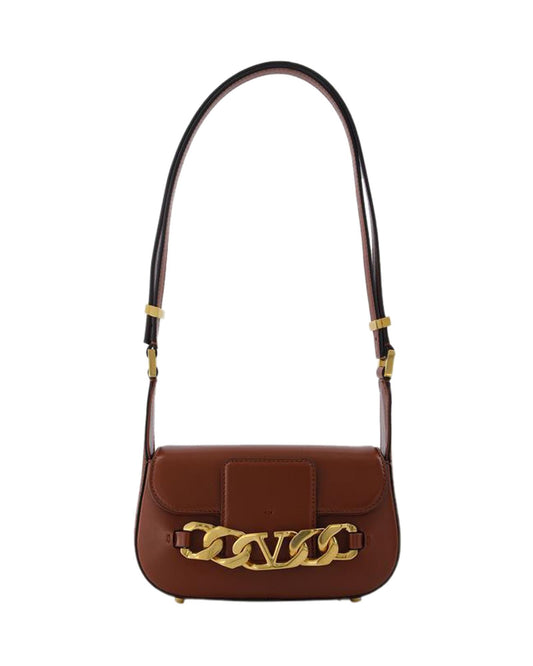 Valentino Garavani Roman Stud Shoulder Bag Chain Detail Women Brown Handbags ONE SIZE Brown