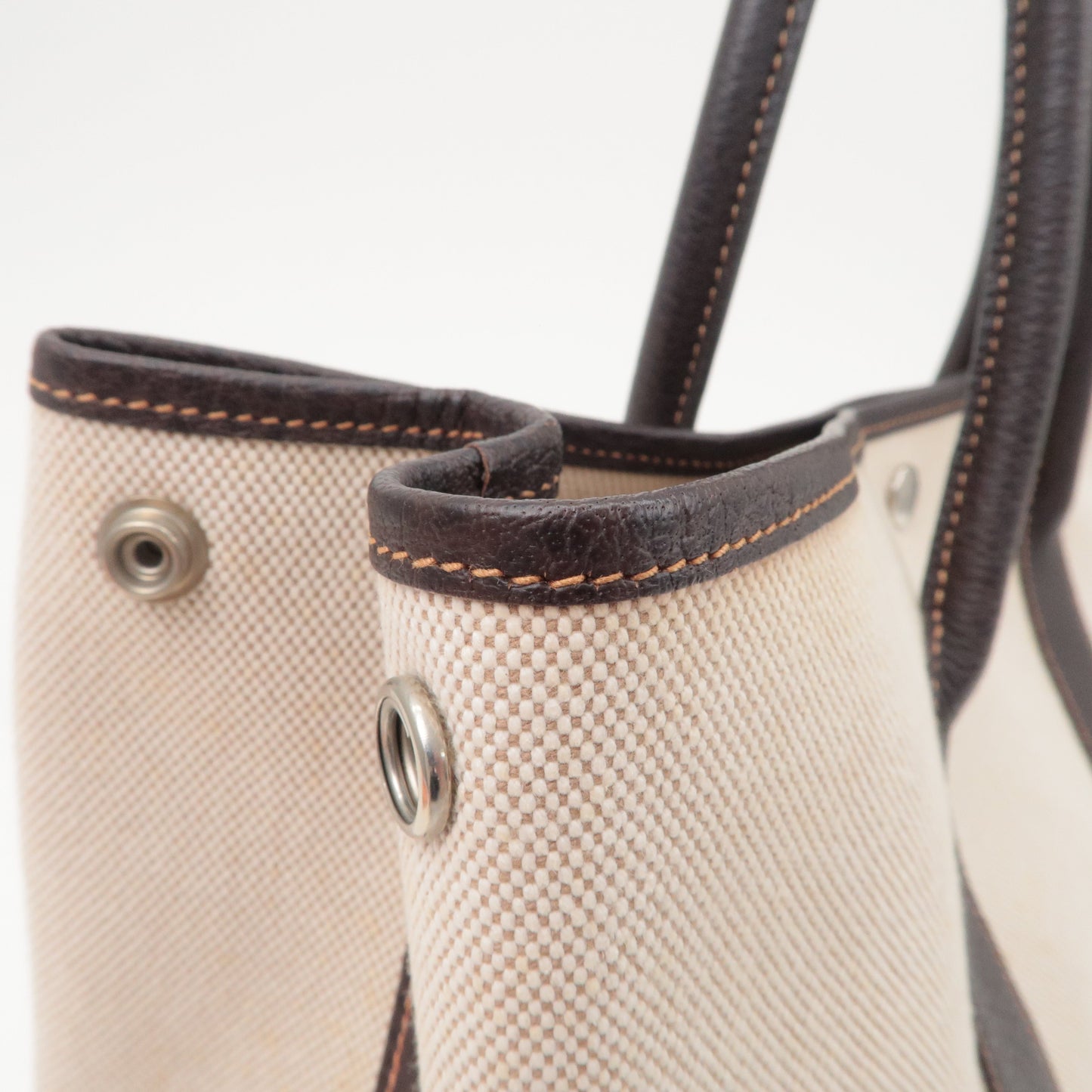 HERMES Garden Party Toile Ash Leather PM 髫ィ繝サ・ス・。 I Stamped Beige