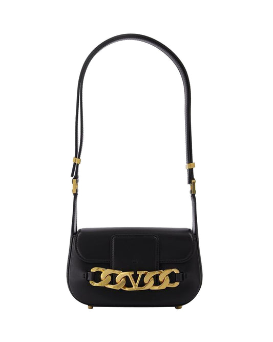 Valentino Garavani Roman Stud Shoulder Bag Chain Detail Women Black Handbags ONE SIZE Black