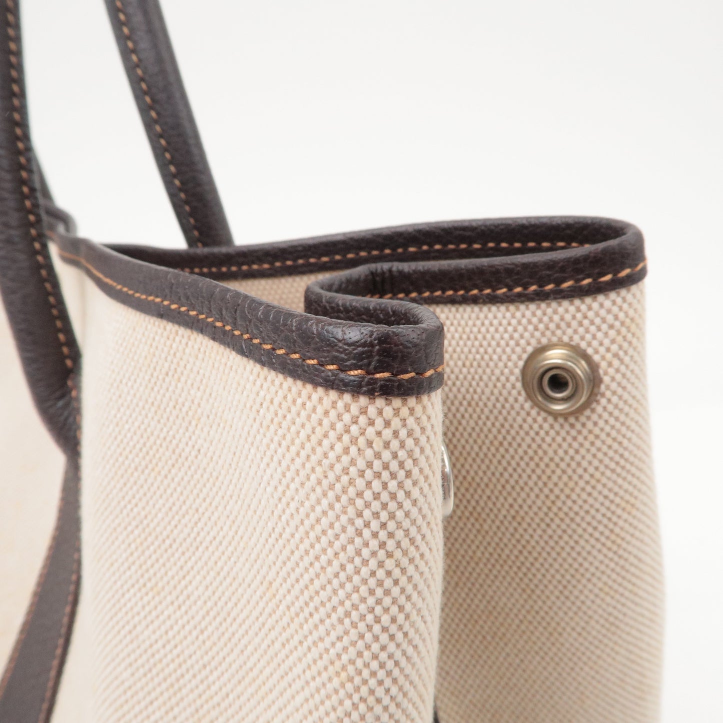 HERMES Garden Party Toile Ash Leather PM 髫ィ繝サ・ス・。 I Stamped Beige