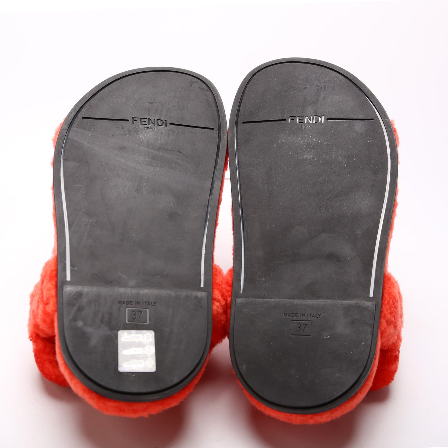 Fendi Feel Shearling Sandals Size 37