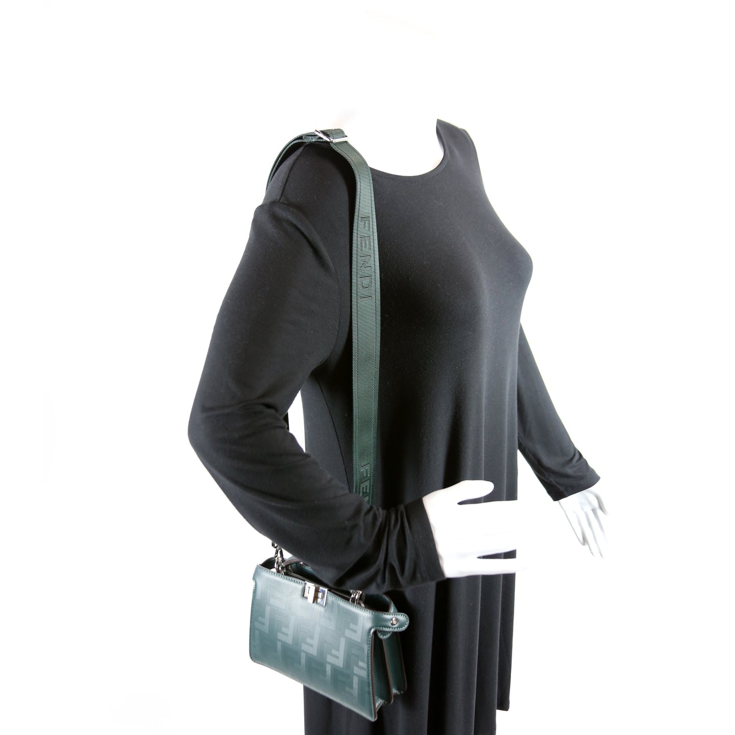 Fendi x Marc Jacobs FF Embossed Peekaboo Iseeu Crossbody 7VA582 Green