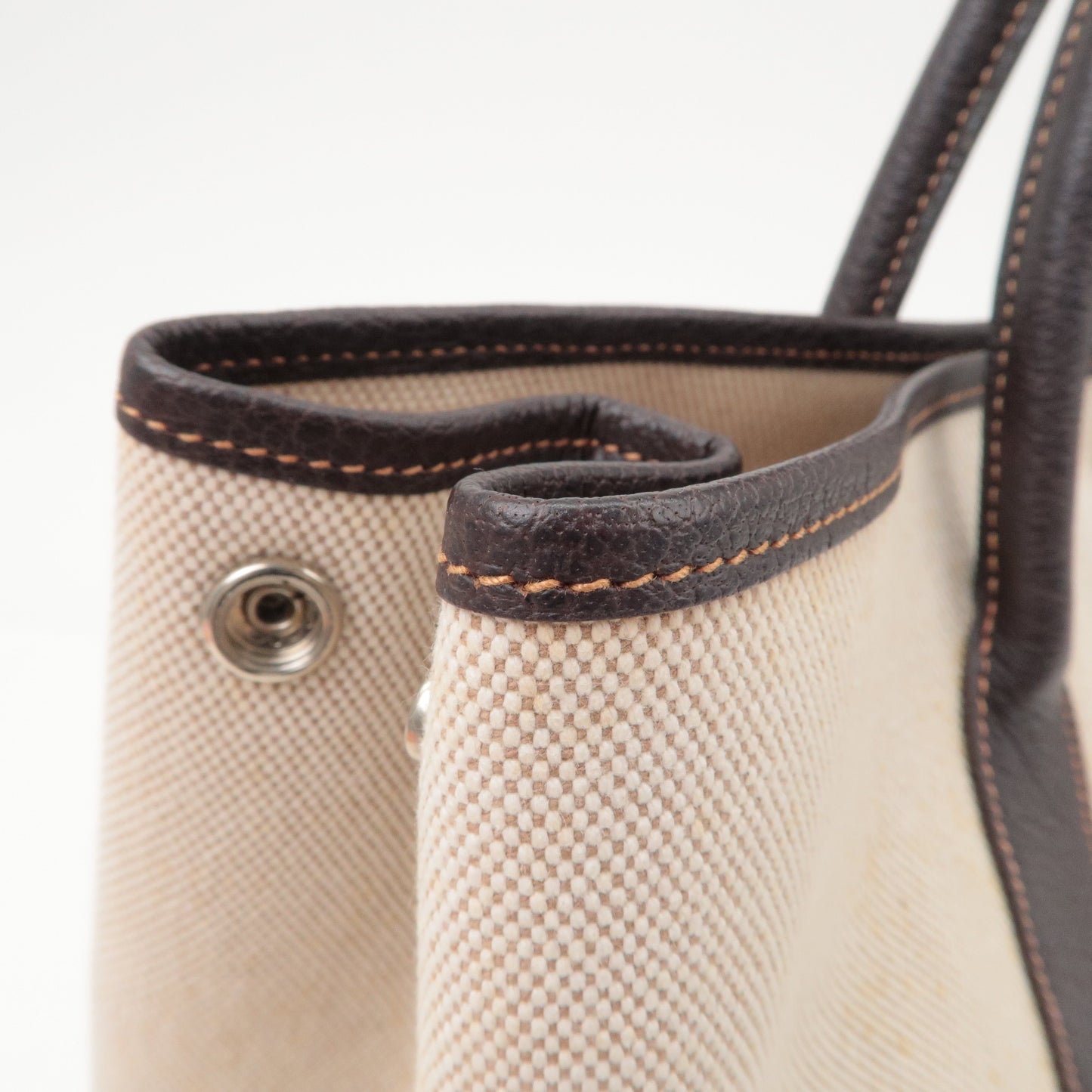 HERMES Garden Party Toile Ash Leather PM 髫ィ繝サ・ス・。 I Stamped Beige
