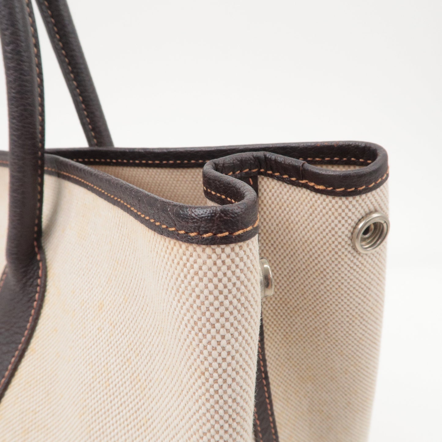 HERMES Garden Party Toile Ash Leather PM 髫ィ繝サ・ス・。 I Stamped Beige