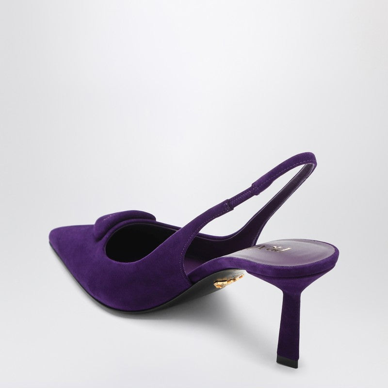 Prada Purple Suede Slingback Pumps Women