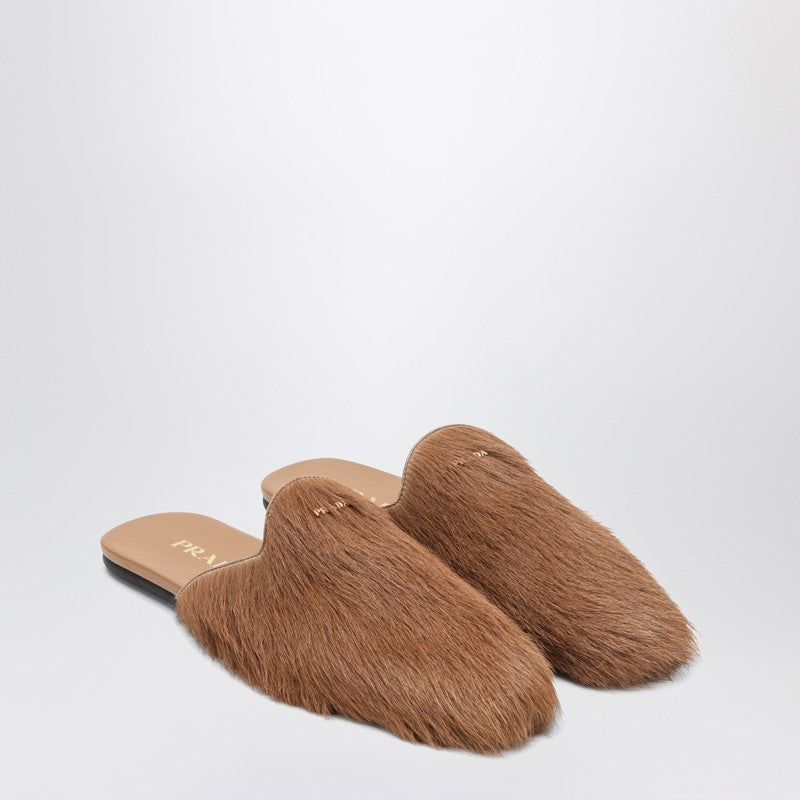 Prada Sandy Hairy-Effect Sabot Women