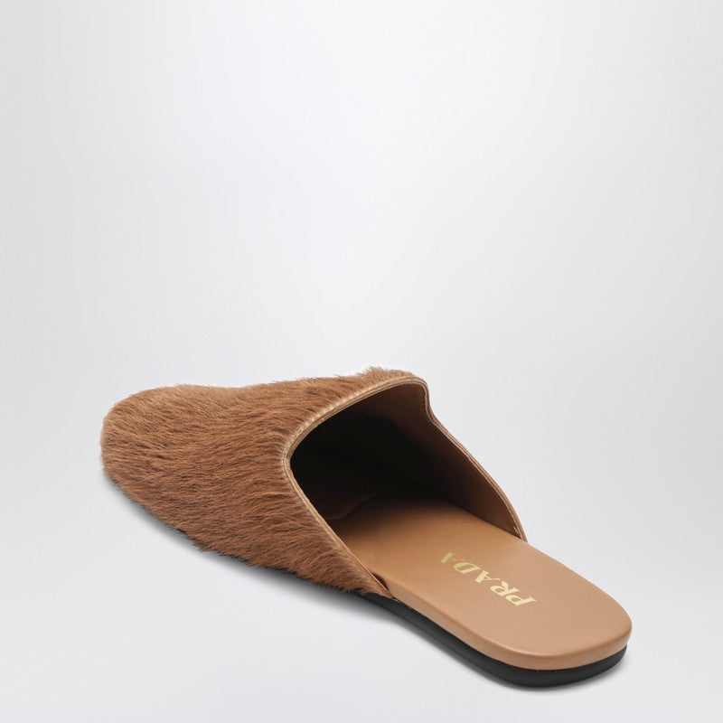 Prada Sandy Hairy-Effect Sabot Women