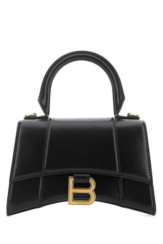 Balenciaga Women Black Leather Xs Hourglass Handbag