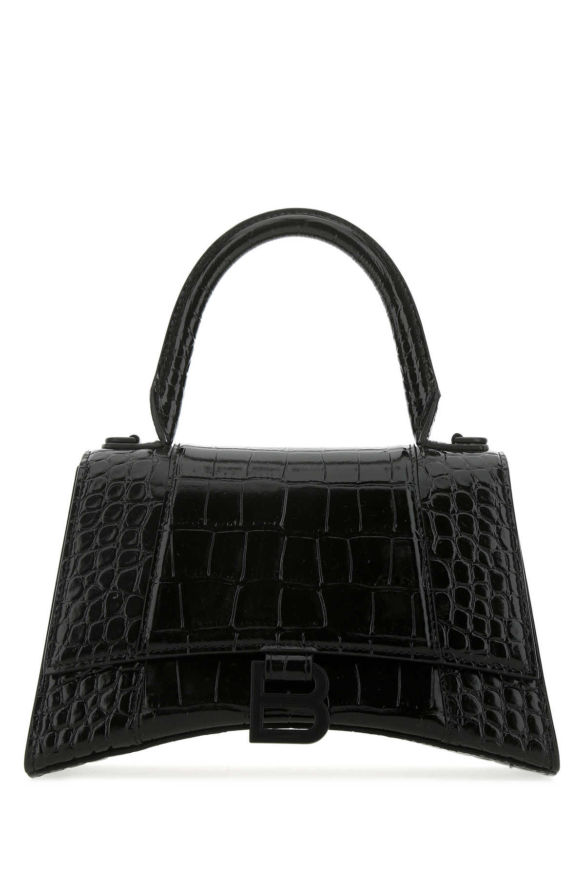 Balenciaga Women Black Leather Small Hourglass Handbag