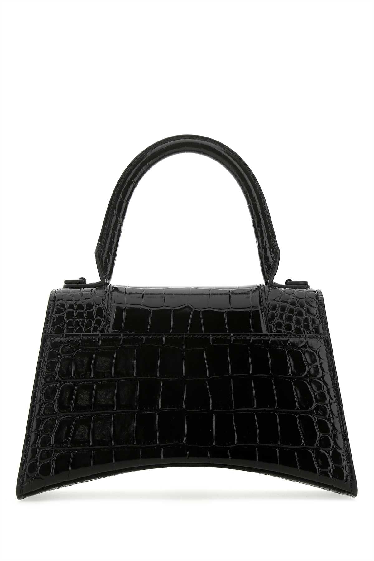 Balenciaga Women Black Leather Small Hourglass Handbag