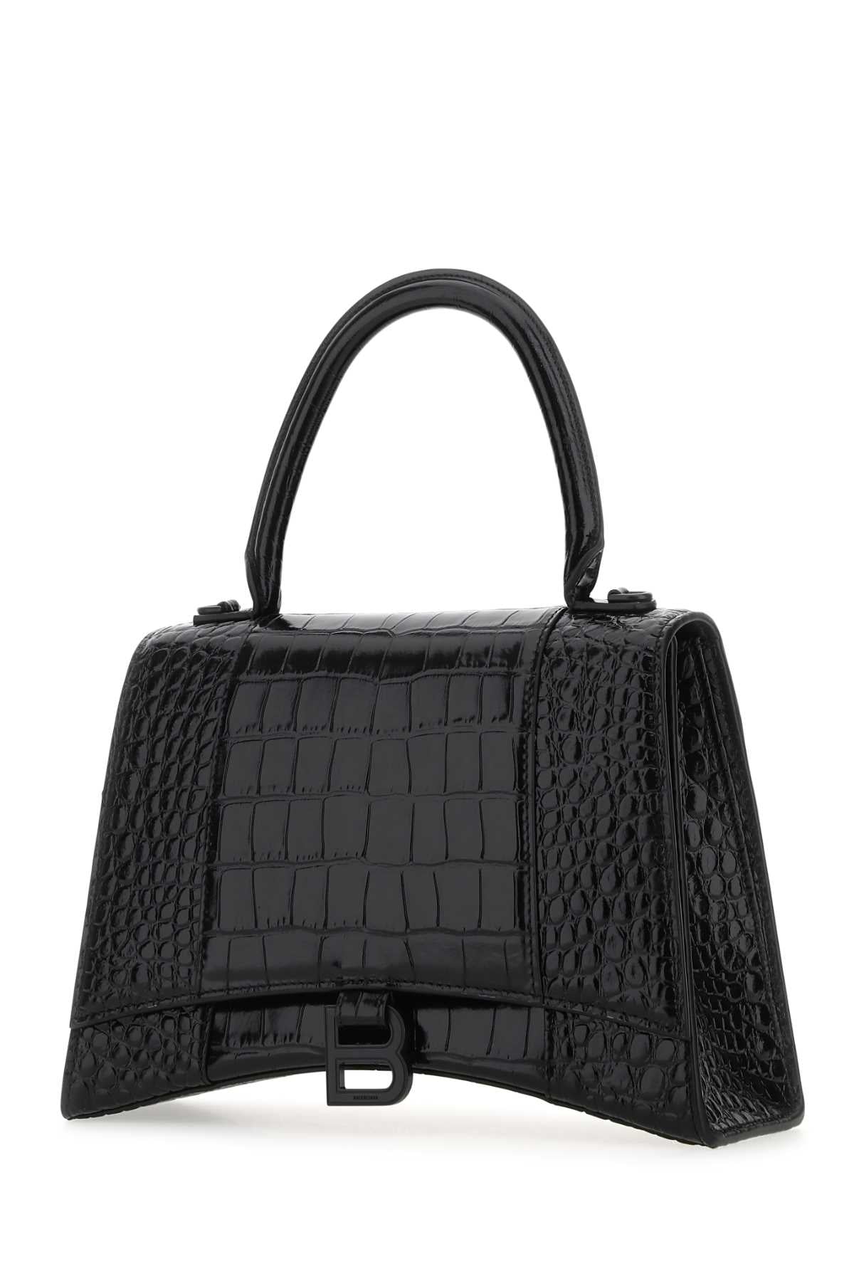 Balenciaga Women Black Leather Hourglass Handbag