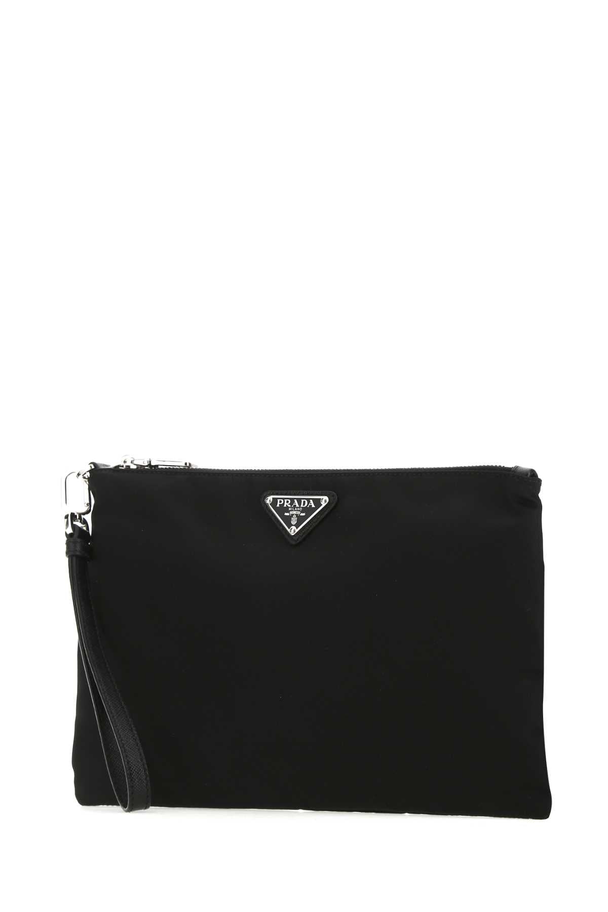 Prada Men Black Re-Nylon Clutch