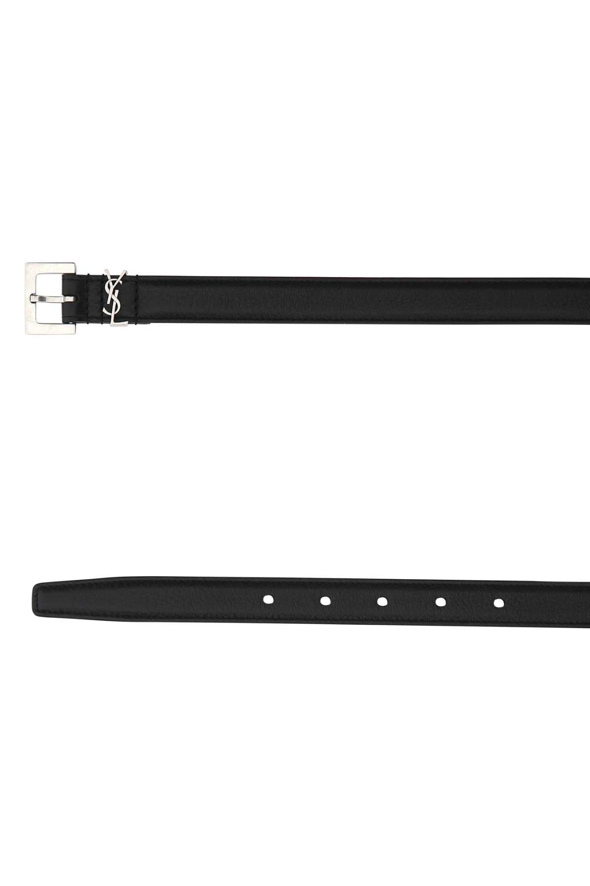 Saint Laurent Women Black Leather Belt