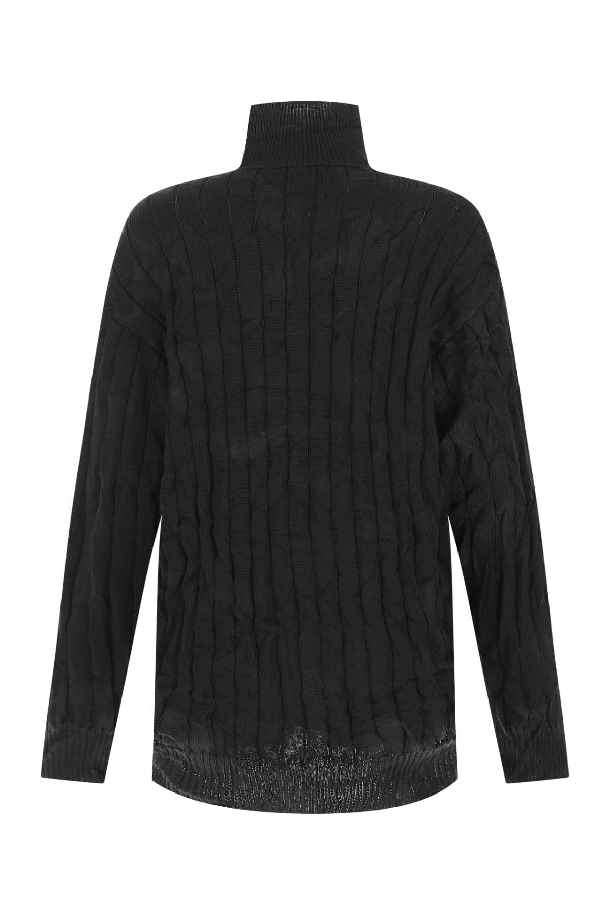 Balenciaga Women Black Silk Blend Oversize Sweater