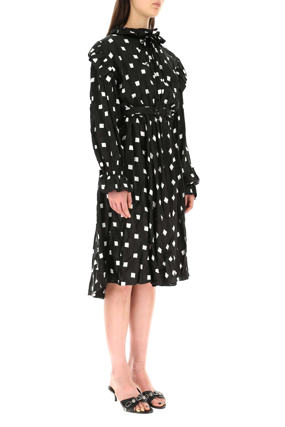 Balenciaga Women Embroidered Satin Dress
