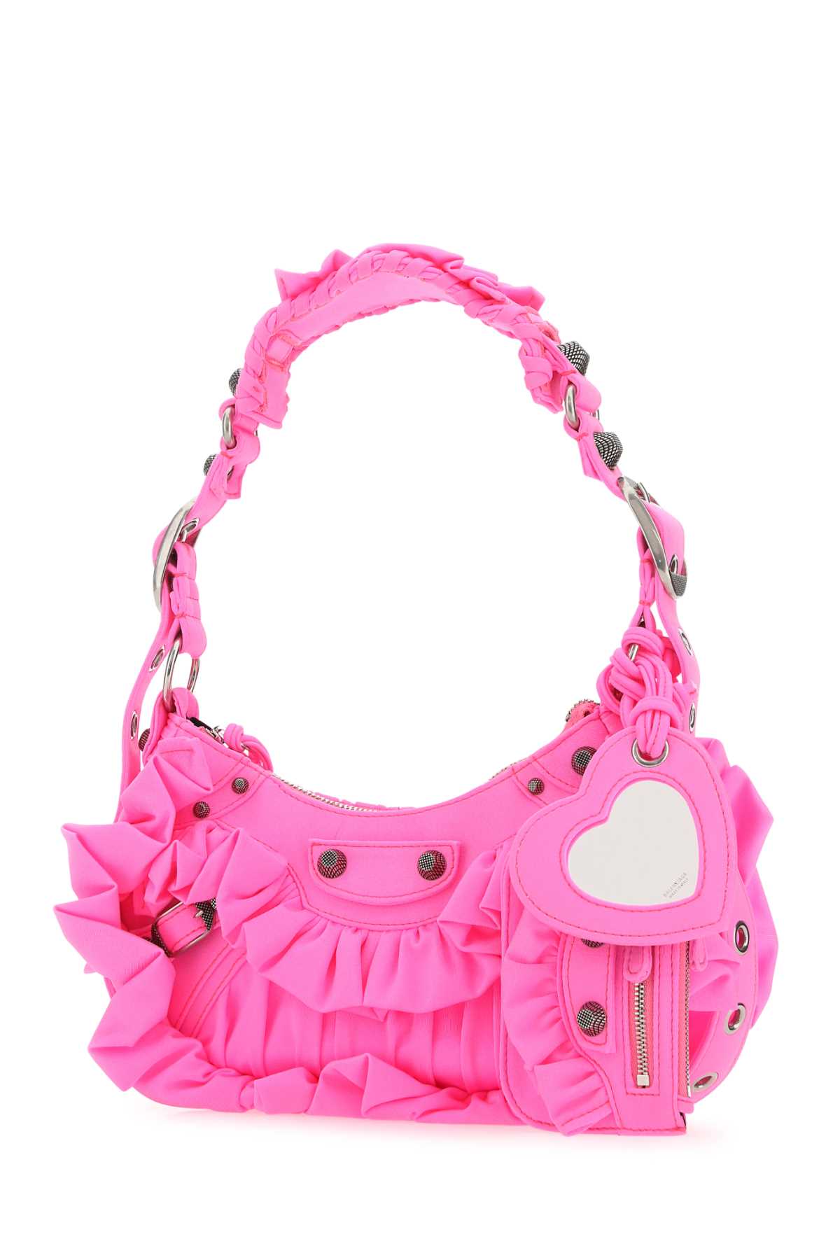 Balenciaga Women Fluo Pink Fabric Le Cagole Xs Shoulder Bag