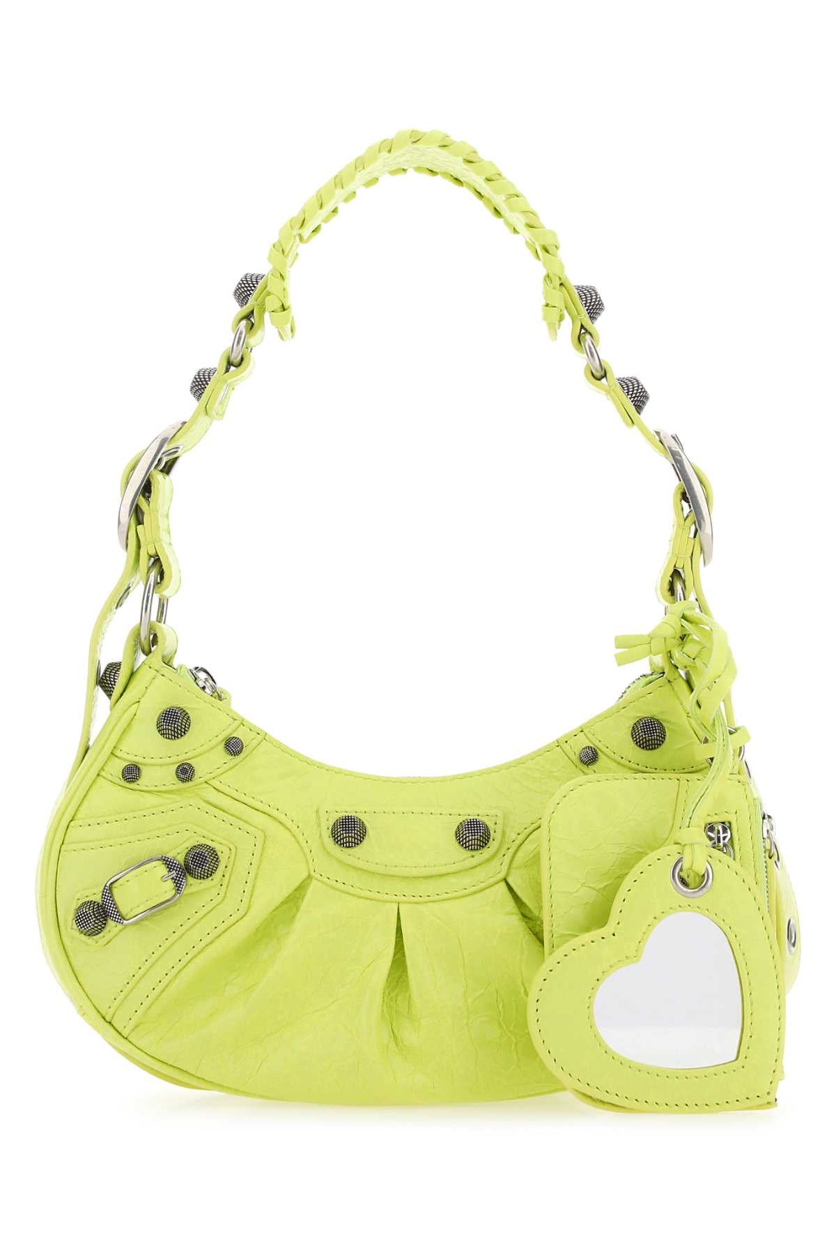 Balenciaga Women Yellow Nappa Leather Le Cagole Xs Shoulder Bag