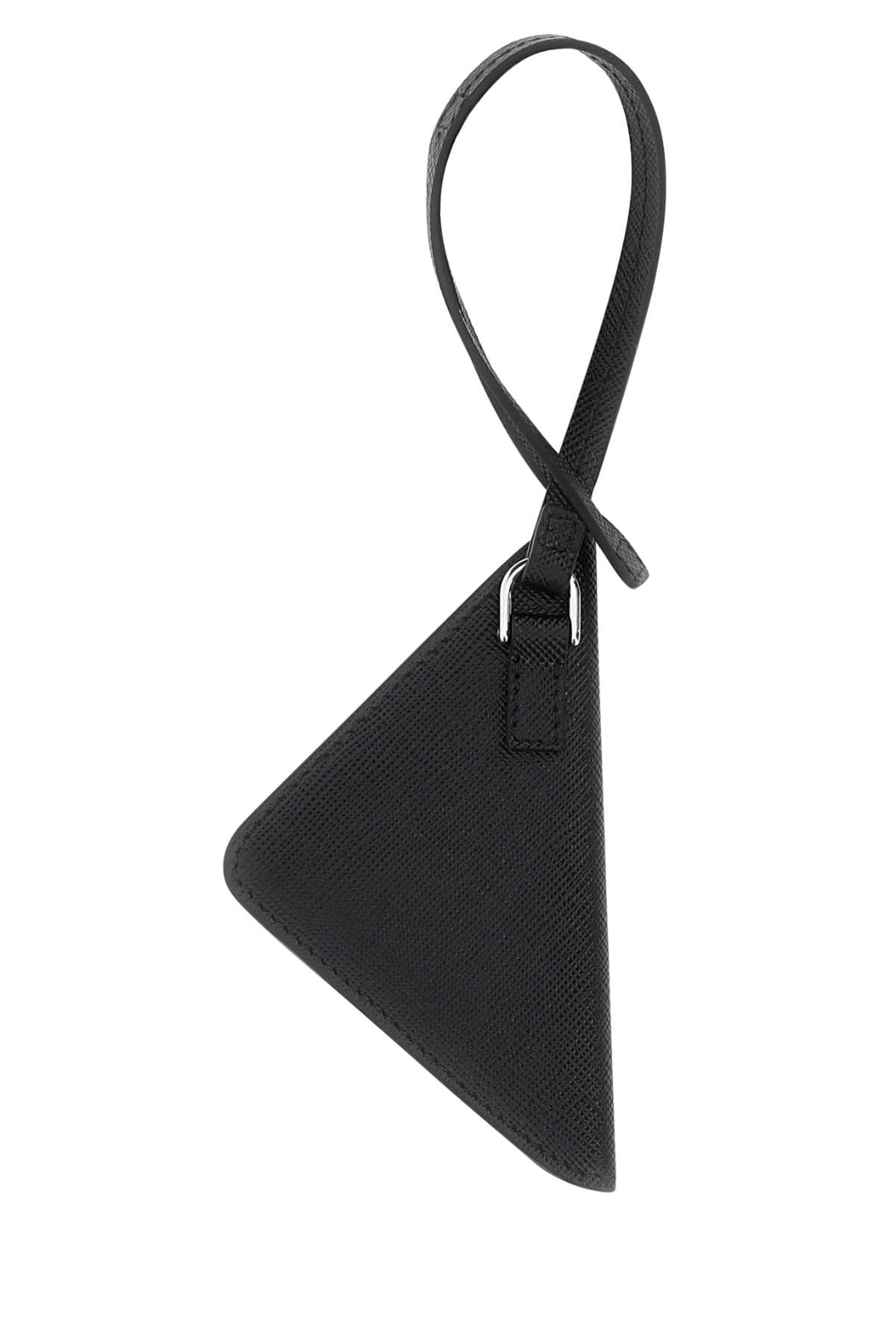 Prada Men Black Leather Name Tag
