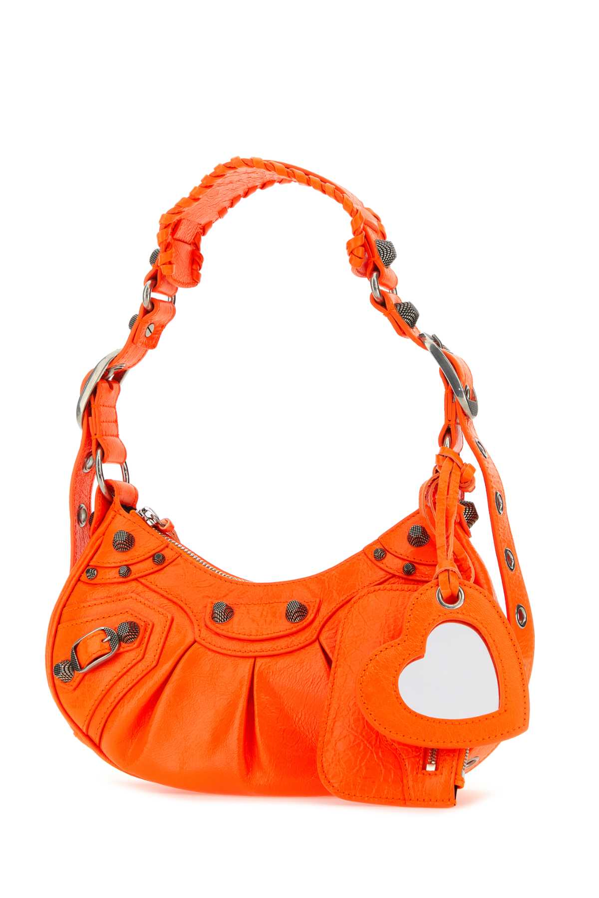 Balenciaga Women Fluo Orange Nappa Leather Le Cagole Xs Shoulder Bag