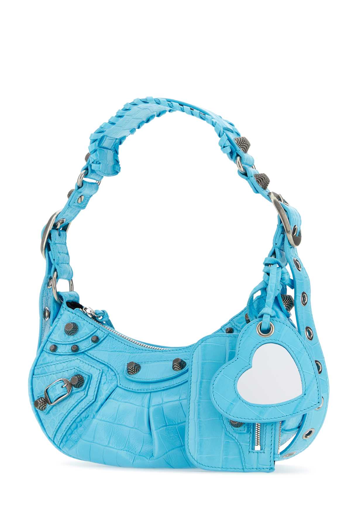 Balenciaga Women Light Blue Leather Le Cagole Xs Shoulder Bag