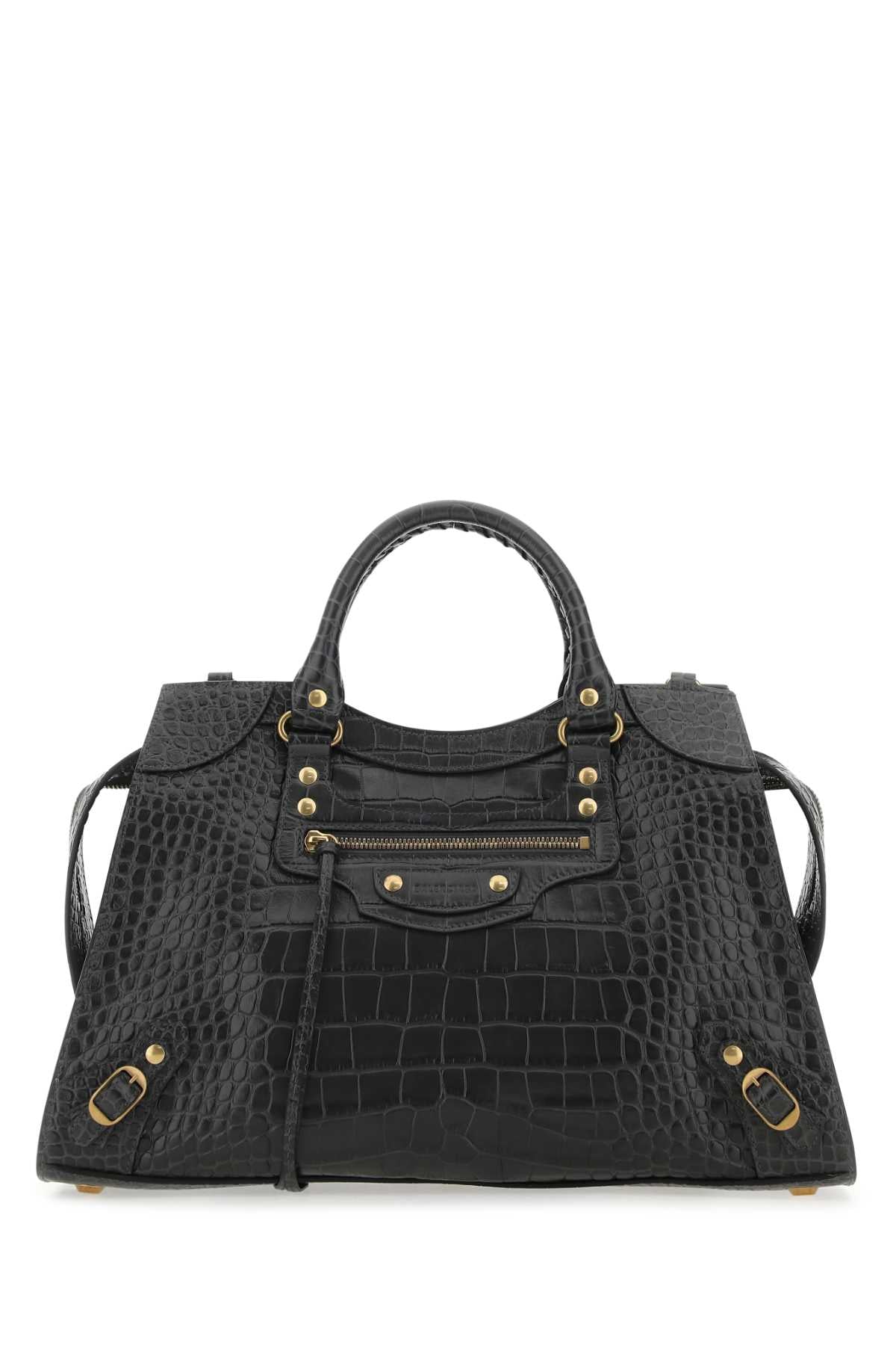 Balenciaga Women Charcoal Leather Neo Classic City Handbag