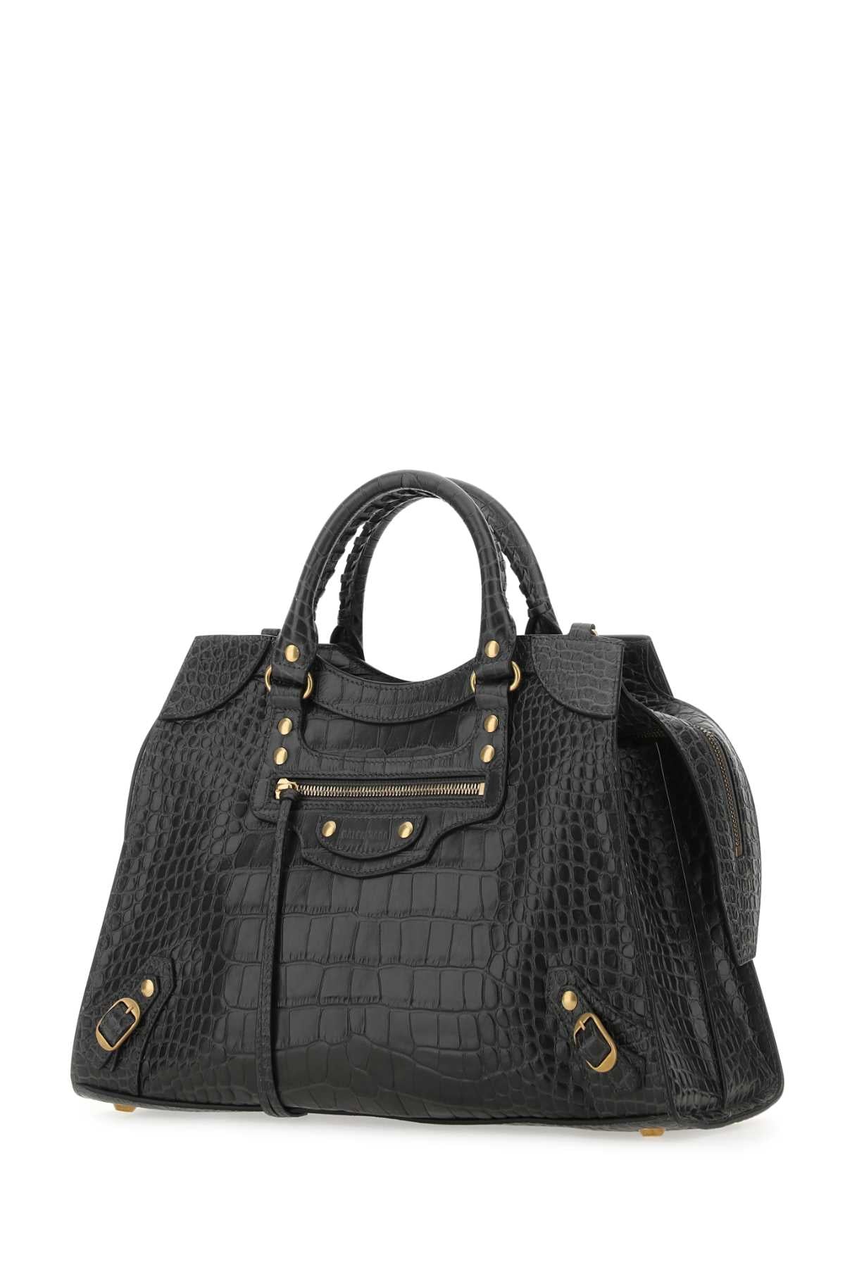 Balenciaga Women Charcoal Leather Neo Classic City Handbag