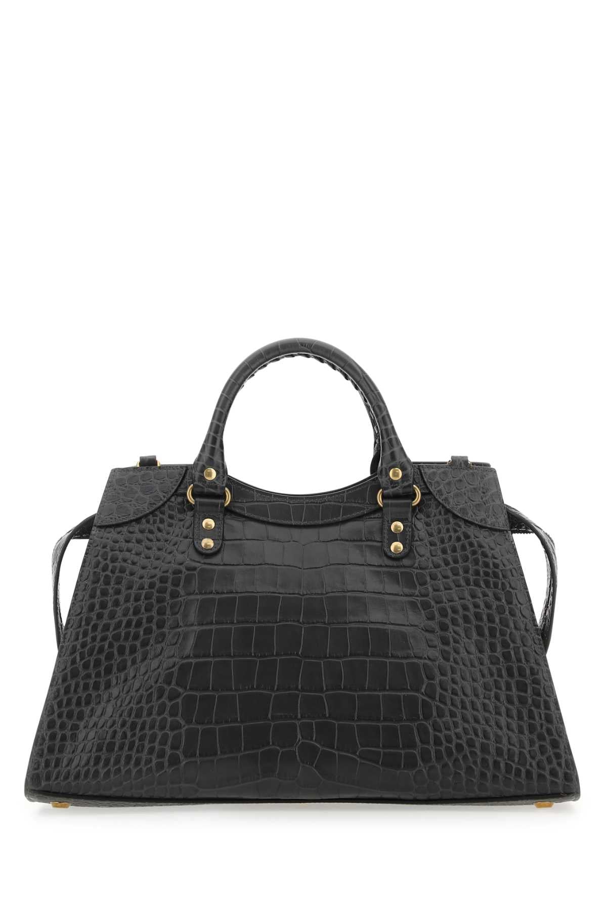 Balenciaga Women Charcoal Leather Neo Classic City Handbag