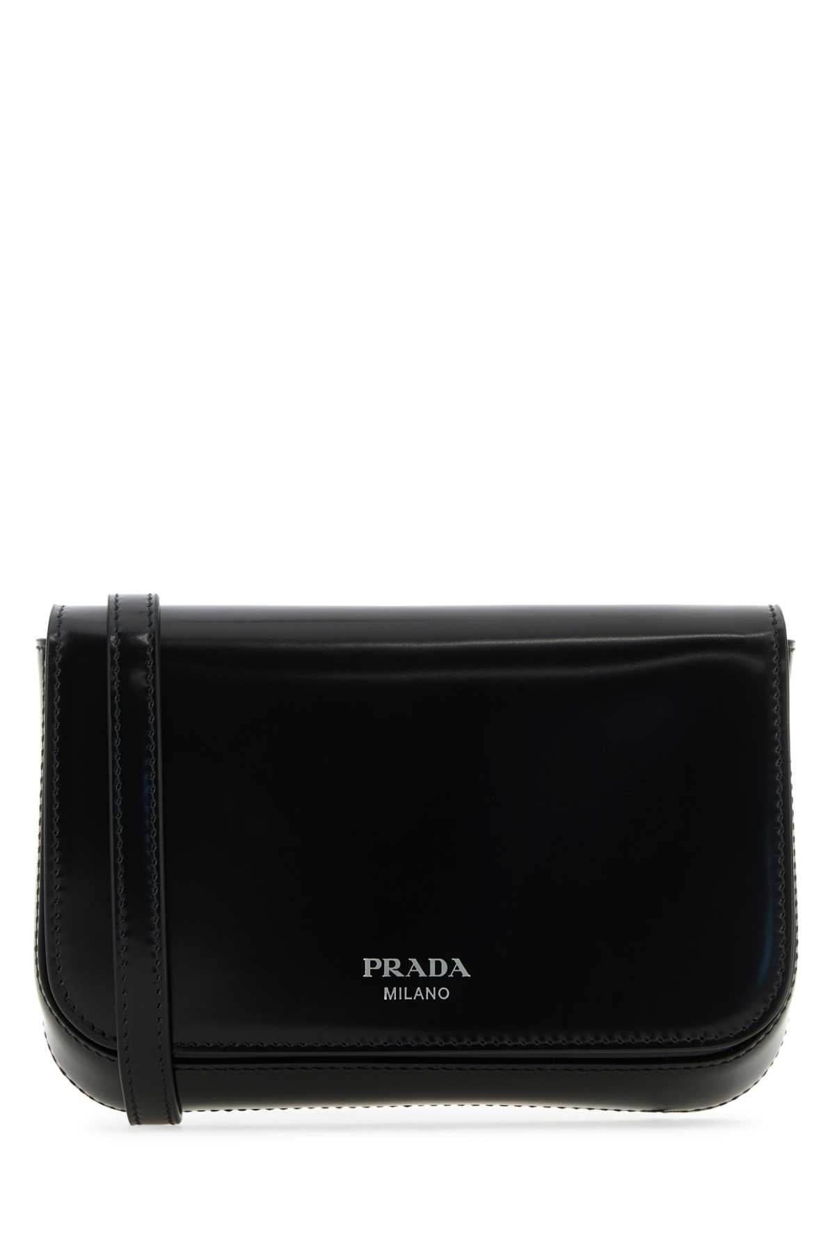 Prada Men Black Leather Crossbody Bag