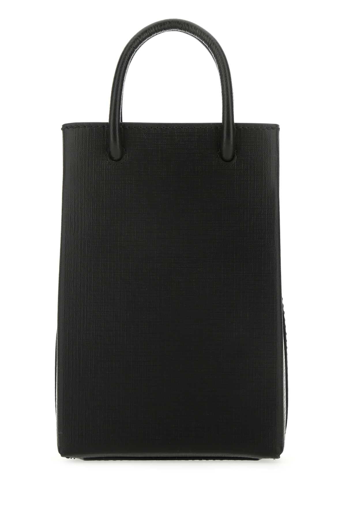 Balenciaga Women Black Leather Phone Case