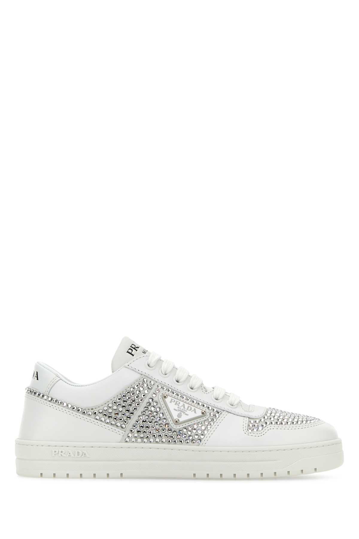 Prada Women White Leather Sneakers