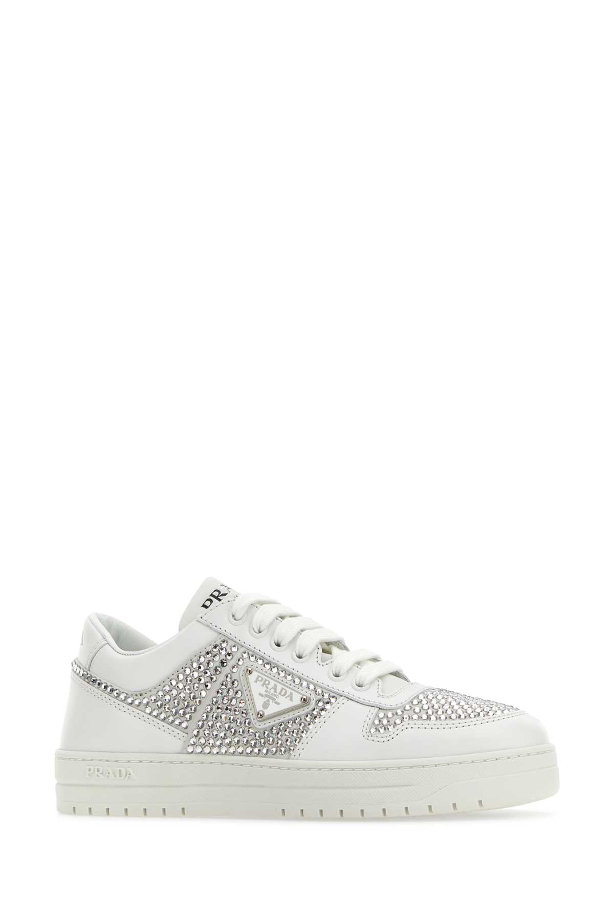 Prada Women White Leather Sneakers