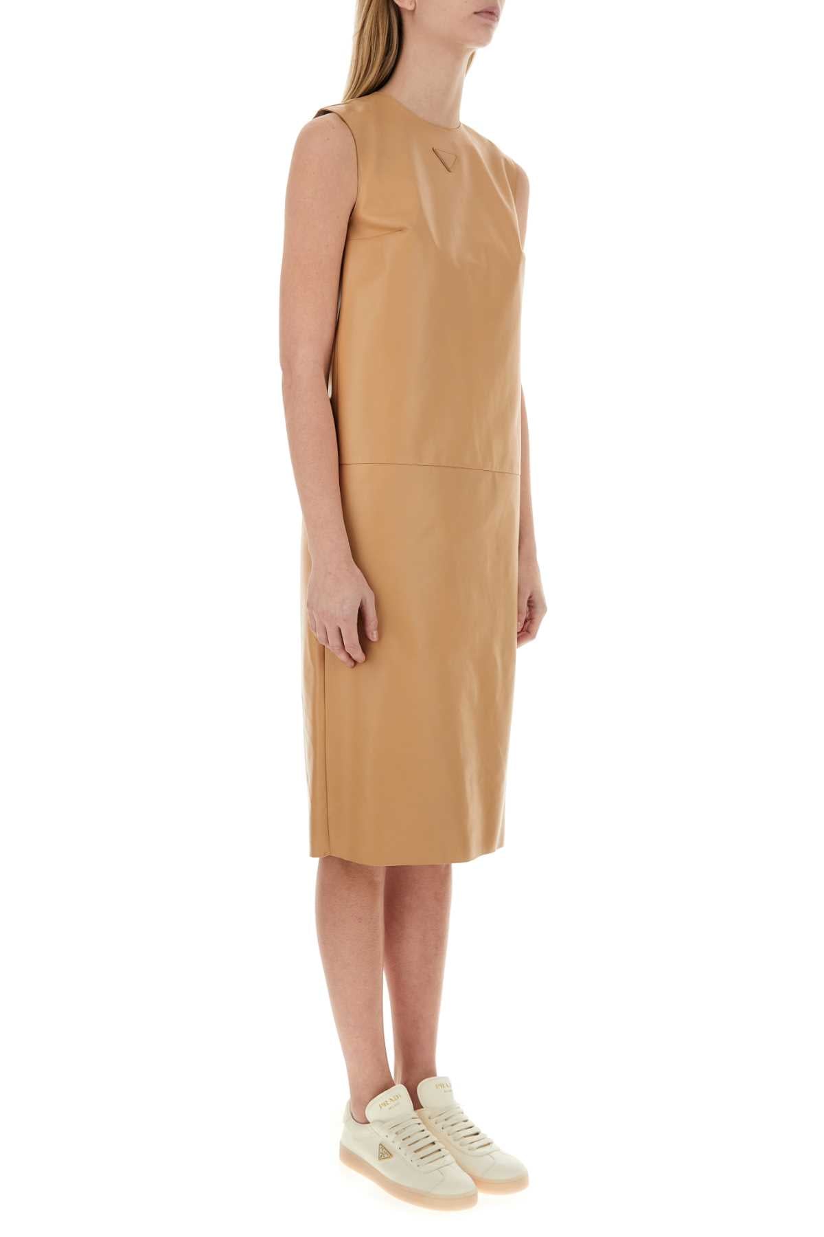 Prada Women Skin Pink Nappa Leather Dress