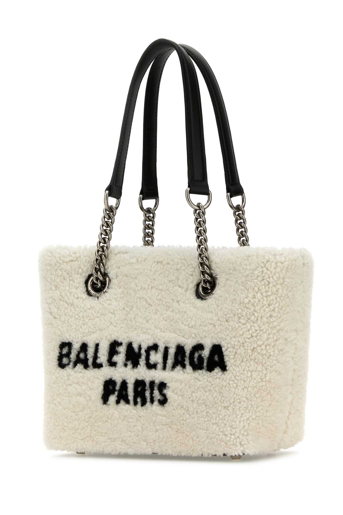 Balenciaga Women White Shearling Duty Free S Handbag