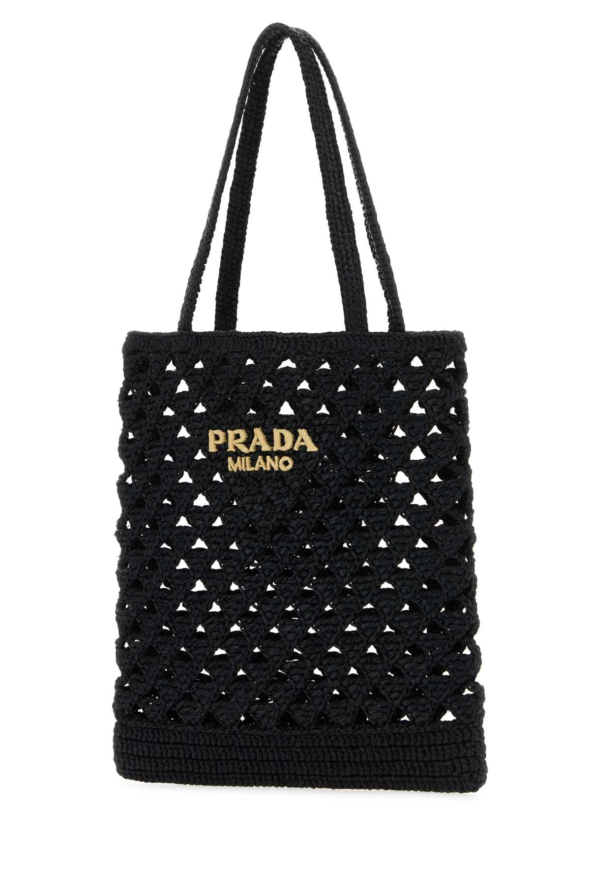 Prada Women Black Straw Handbag