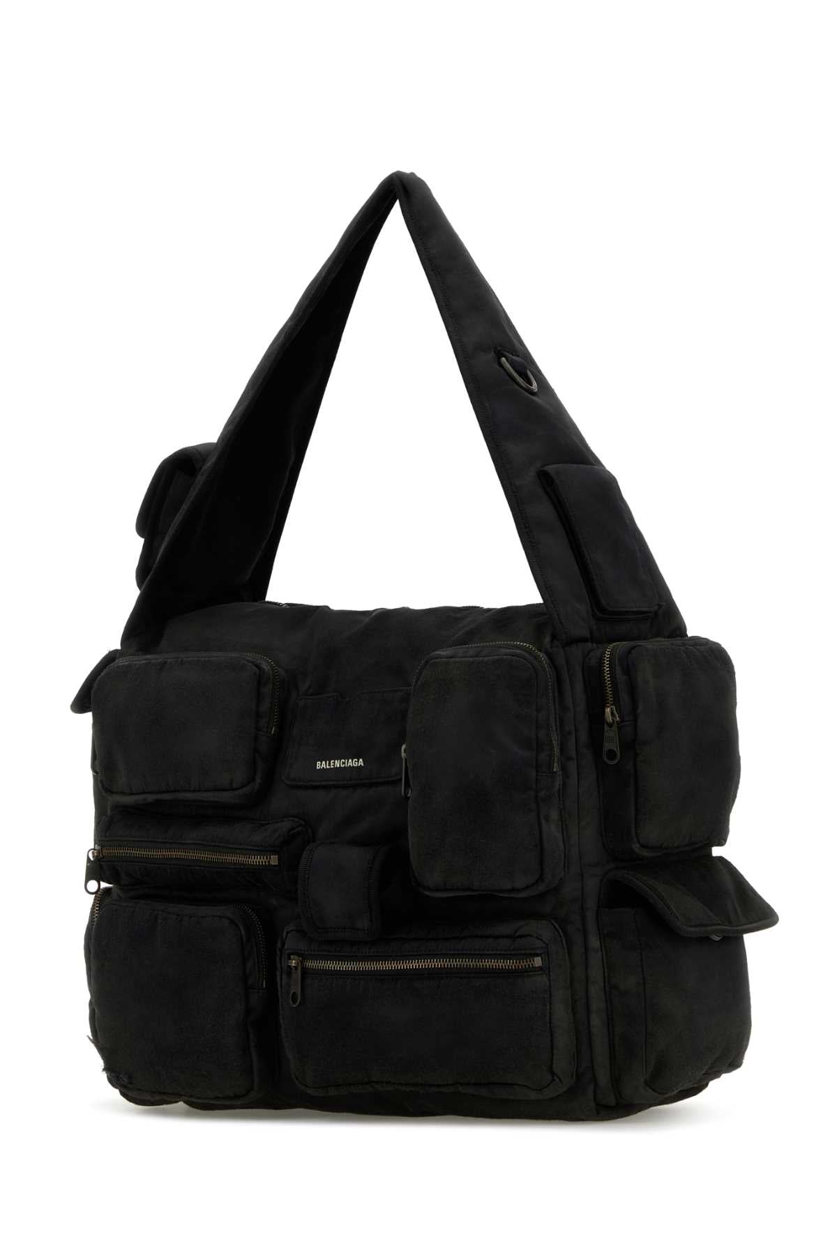 Balenciaga Men Black Canvas Large Superbusy Shoulder Bag