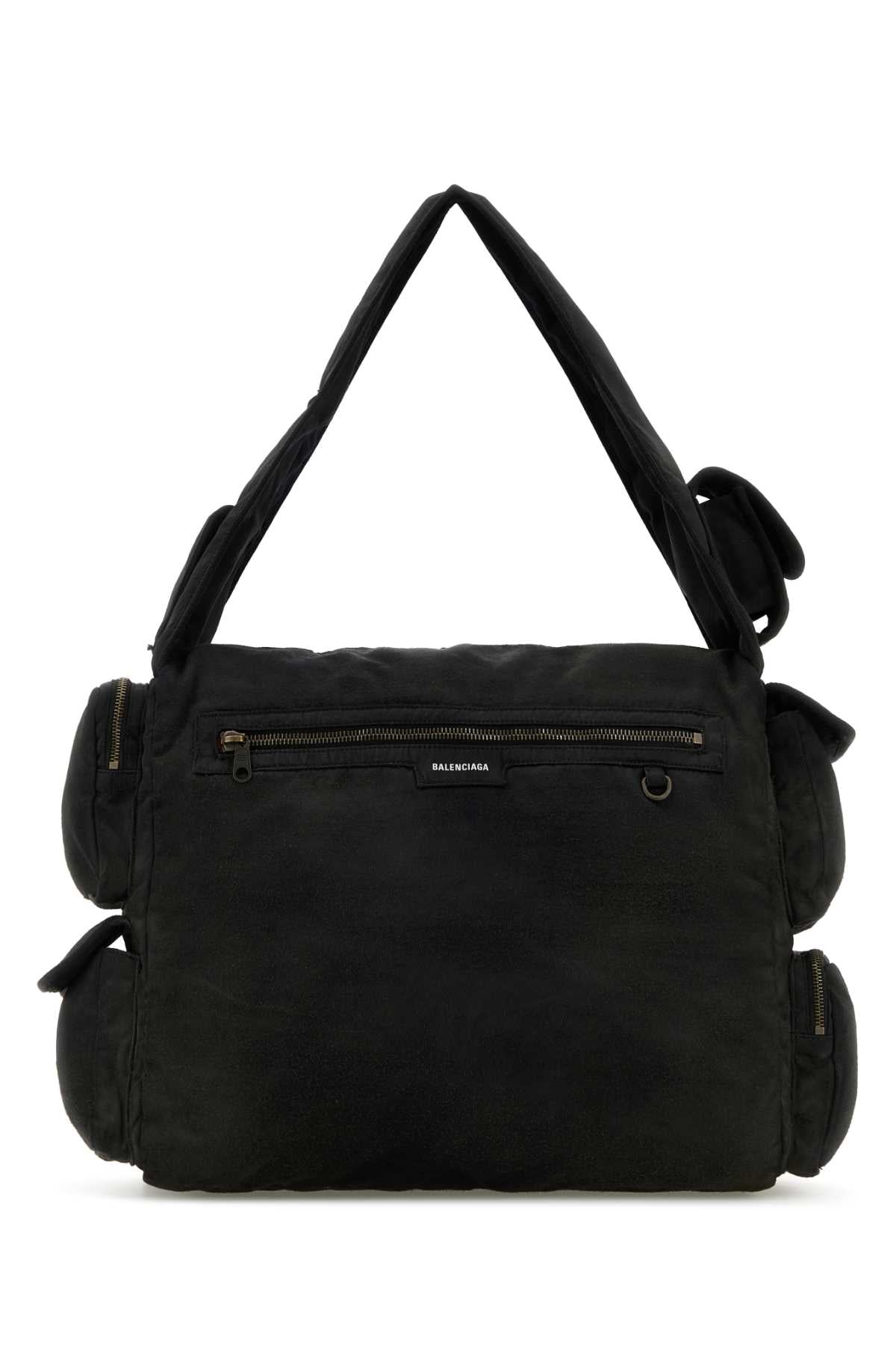 Balenciaga Men Black Canvas Large Superbusy Shoulder Bag