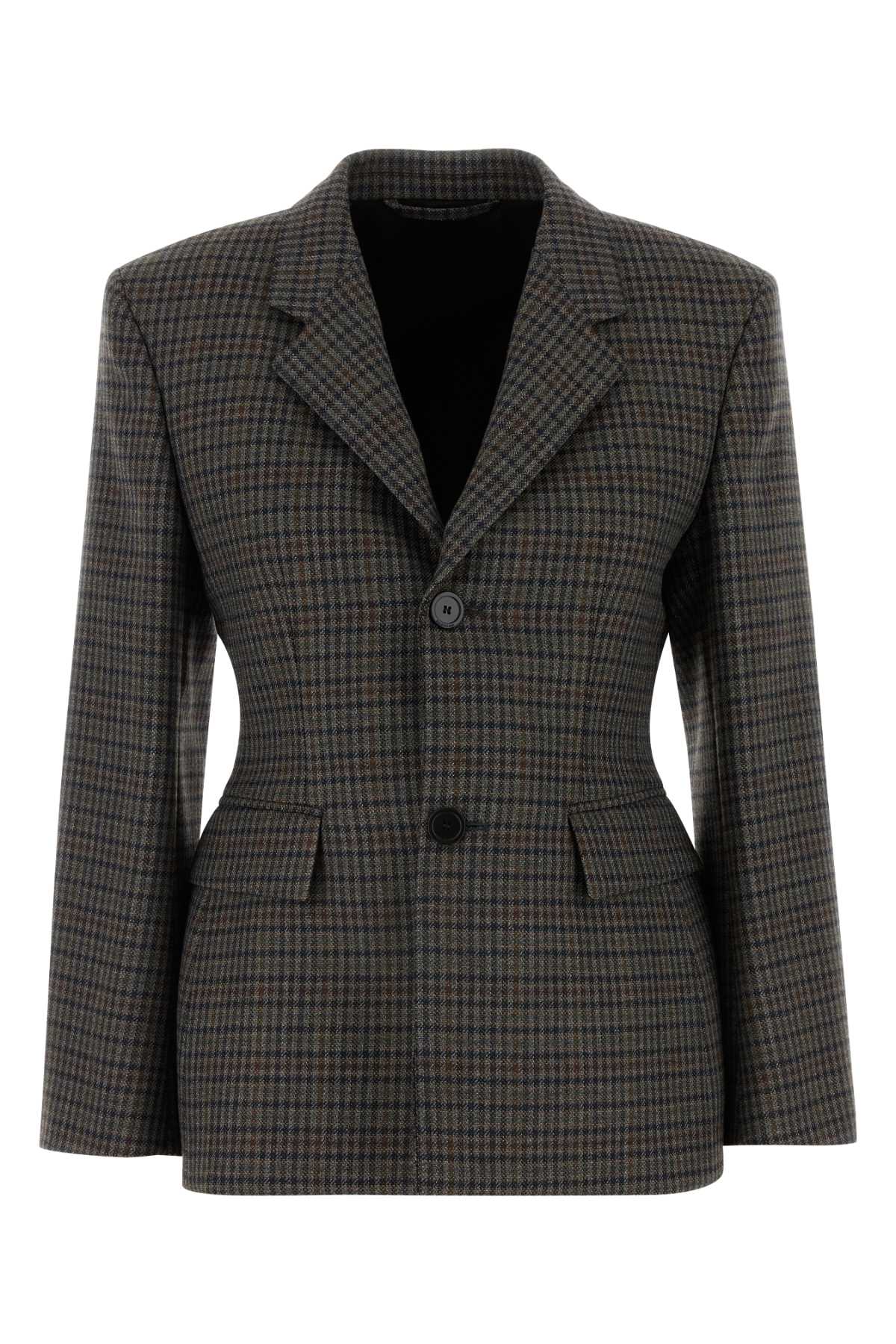 Balenciaga Women Embroidered Wool Blazer