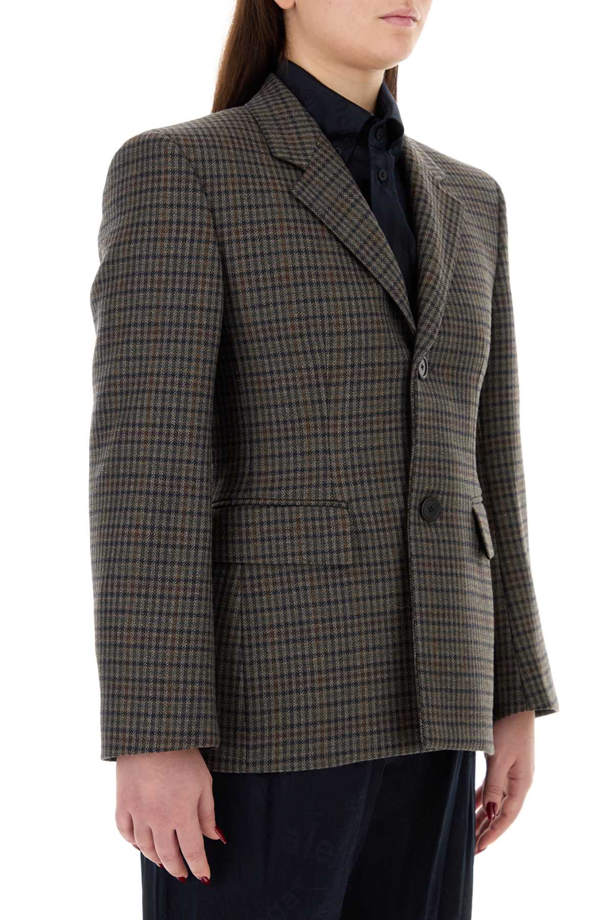 Balenciaga Women Embroidered Wool Blazer