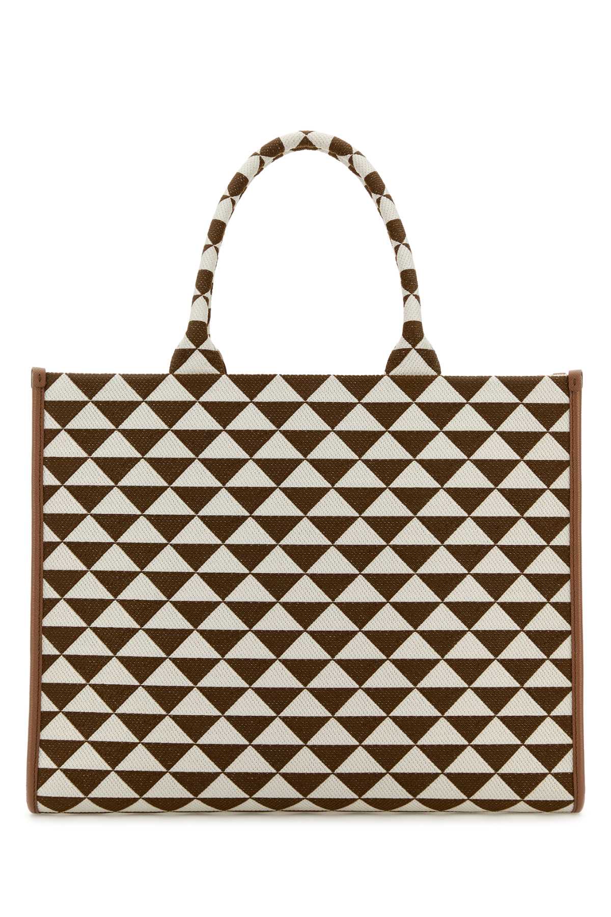 Prada Women Embroidered Fabric Large Symbole Shopping Bag